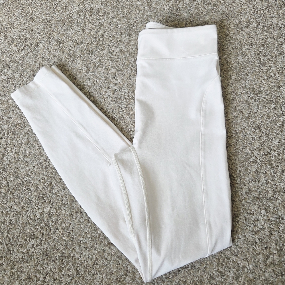 Le ORE Cream Leggings 'Canvas' Size Small Back Waistband Pocket EUC